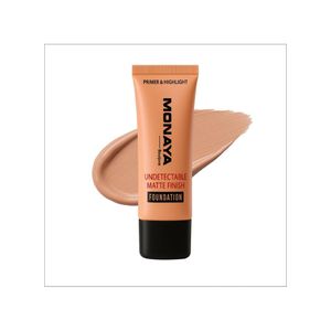 Monaya F002 Primer & Highlight Undetectable Matte Finish Foundation â€“ Full Coverage, Liquid Foundation, Waterproof, Affordable Makeup, Concealer Effect, Long-Lasting