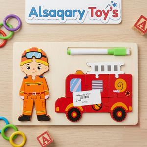 Wooden Firefighter Puzzle Set