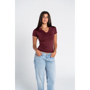 OUTDATED V Polo Short Sleeve - Dark Maroon