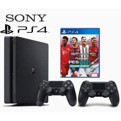 سعر sony playstation 4 slim 500gb gaming console black extra controller pro evolution soccer pes 2021 فى مصر جوميا مصر كان بكام