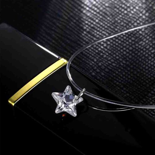 Fashion (14)Heart-Shaped Transparent Fishing Line Necklace For