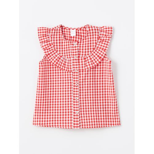 product_image_name-LC Waikiki-Baby Girl's Peter Pan Collar Sleeveless Plaid Blouse-1