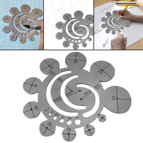 Generic Leather Corner Ruler Metal Circle Template For Drawing Leather