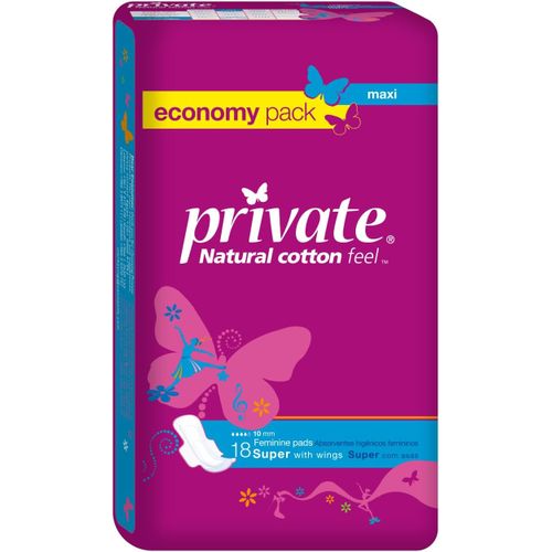 Buy Private Maxi Sanitary Feminine Napkins with Wings - Super Size - 18 Pads in Egypt