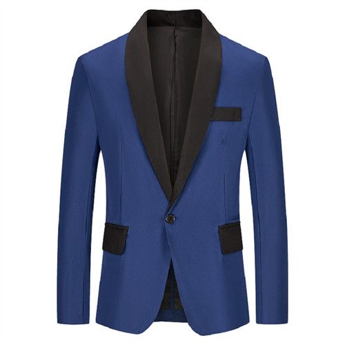 Blue Tuxedo Jacket with Black Lapel and Black Pants [M3211-Blue
