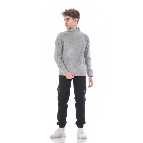 Buy Ktk Gray High Collar Pullover For Boys in Egypt