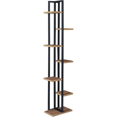 product_image_name-Generic-ان.كاسا حامل زهور سوميرو 7 مستويات مكتبة 150 * 34 21 سم نباتات لغرفة المعيشة الداخلية اسود - خشب الجوز-4