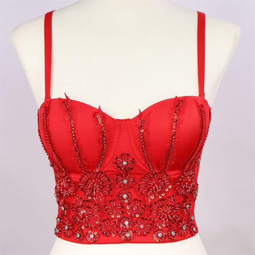 تسوق (8-Red) Visivane Rhinestone Diamond Sequin Tank Top Women Bra Camis  Shirt Womaning Y2K Shaper Corset Ladies Tops Blusas wef اونلاين