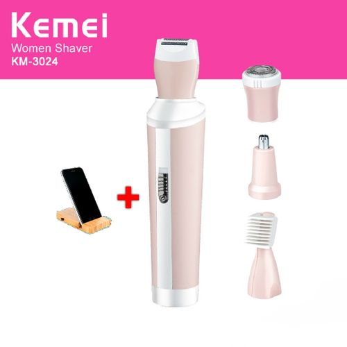 اشتري Kemei KM-3024- (4-IN-1) Rechargeable Trimmer + Free Mobile Holder في مصر