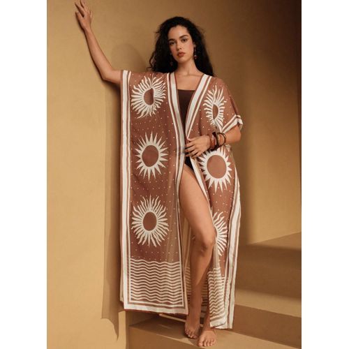 shein beach cover up dress SHEIN Swim Vcay Summer Beach Women Beach Vacation Collarless Sleeveles –  Loyabi