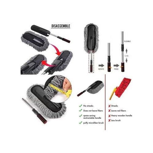 product_image_name-Generic-Soft Microfiber Car Cleaning Brush - Multi-Purpose Duster and Wiper - Ideal for Dust Removal, Car Washing, and Polishing - Scratch-Free and Ergonomic Handle.-2