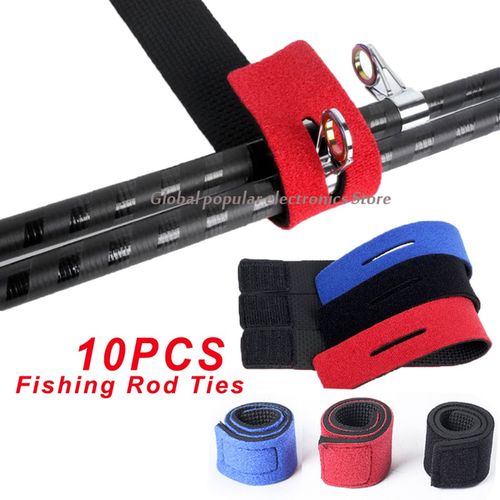 Generic 10pcs Fishing Rod Tie Holder Strap Belt Elastic Wrap Band