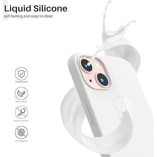 product_image_name-Generic-غطاء هاتف سيليكون متوافق مع Apple iPhone 15 - مصنوع من السيليكون والبوليوريثين الناعم المقاوم للحرارة - أبيض-6