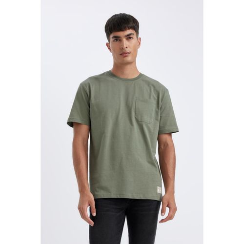 product_image_name-Defacto-Man Crew Neck New Regular Fit Short Sleeve T-Shirt - Khaki-1