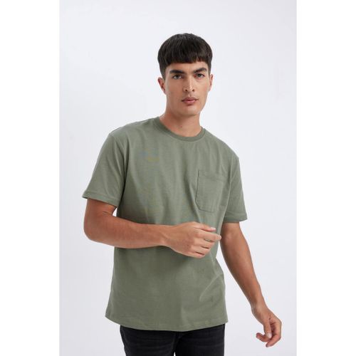 product_image_name-Defacto-Man Crew Neck New Regular Fit Short Sleeve T-Shirt - Khaki-3