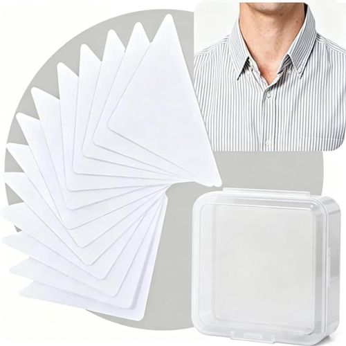 2 Pcs Collar Stickers for Shirts, Transparent Reusable