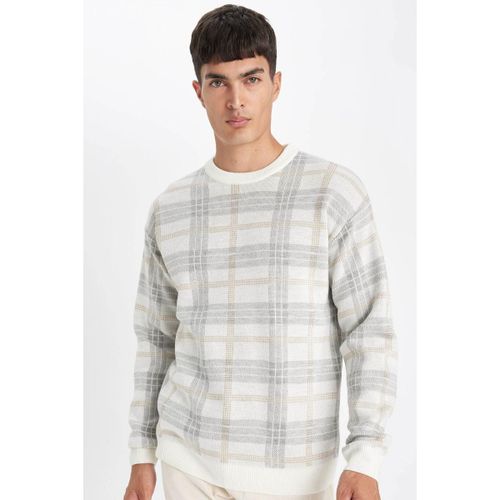 product_image_name-Defacto-Man Crew Neck Relax Fit Pullover - Beige Melange-1