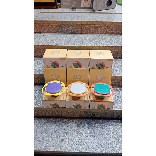 product_image_name-Generic-طبق جيرو سحري للأطفال دوران 360 درجة - مضاد للانسكاب بجهتين - بلاستيك آمن متين مع غطاء-3