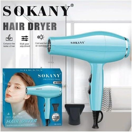 product_image_name-Sokany-مجفف شعر احترافي SK-14013 بقوة 950 واط، مزود بخاصية ضبط الحرارة والسرعة، ومفتاح للتحكم في الهواء الساخن والبارد، وفوهة دقيقة، وتصميم مريح وصغير الحجم للاستخدام المنزلي وفي صالونات التجميل.-2