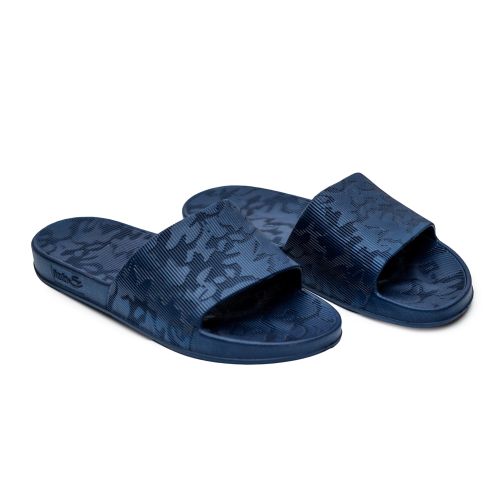 Buy Glasgow Perforated Slide Slippers For Men - Navy in Egypt