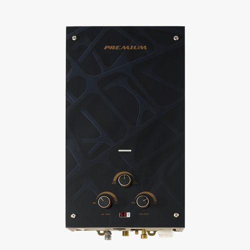 اشتري Premuim By Unionaire Premium Water Gas Heater 10 Liter Digital GoldBlack Glass PRMUGH100DGA في مصر