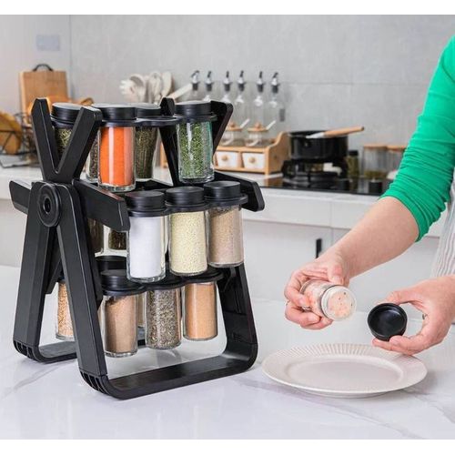 Generic Rotating Spice Rack Organizer With 18 Glass Spice Jars 360 Degree Swivel Spice Rack Organizer Set Make A Statement In Your Kitchen Best Price Online Jumia Egypt