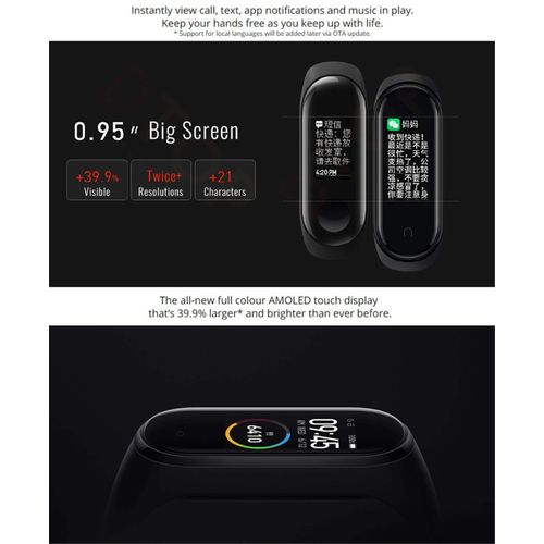 Shop Xiaomi Mi Band 4 Smart Bracelet Wristband Black Jumia Egypt
