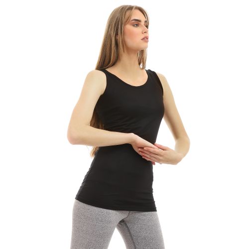 Ravin Summer Solid Sleeveless Basic Black Tank Top
