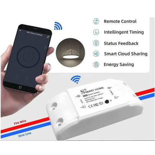 product_image_name-Generic-Smart WiFi Wireless Switch Module 10A Mini Smart Home Relay – Alexa & Google Home Compatible, Smart Life App, Remote Control, Timer & Scene, No Hub Required-2
