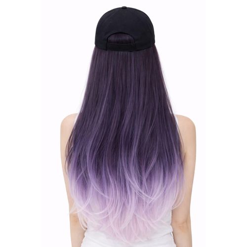 product_image_name-Generic-باروكه للنساء قبعه متوسطه الطول من الفايبر الحراري باللون الارجواني الغامق متدرج بالالوان الي الدرجات الافتح عند الاطراف-3