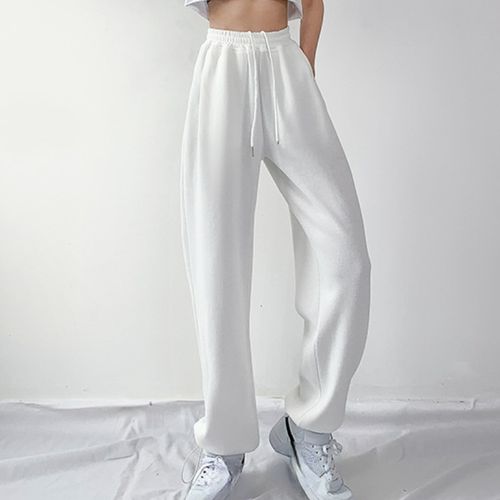 Fashion （White）Plus Size White Gray Sweatpants Women 2021 Autumn Baggy  Loose Women Sports Thicken Pants Warm Winter Trousers Joggers Streetwear  WJu @ Best Price Online