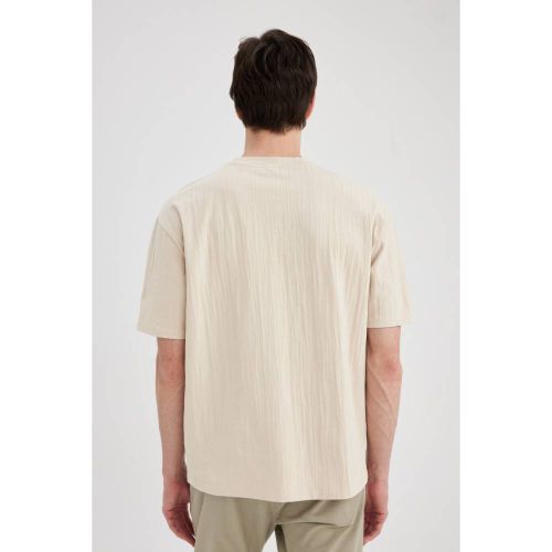 product_image_name-Defacto-Man Crew Neck Oversize Fit Short Sleeve T-Shirt - Beige-4