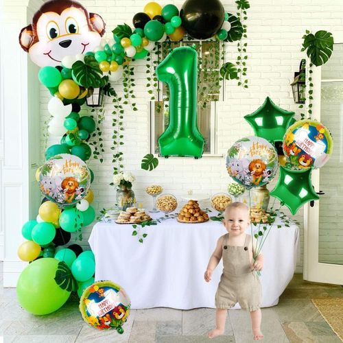 product_image_name-Generic-بالونات عيد ميلاد الأول في أدغال السفاري - عبوة من 9، قرد، الرقم 1، نجمة وبالونات رقائق حيوانات السفاري المستديرة لحفلات أول عيد ميلاد بري للطفل، حفل استقبال مولود، خلفية عيد الميلاد-2