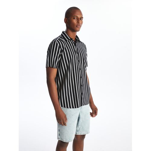 product_image_name-LC Waikiki-Regular Fit Short Sleeve Striped Viscose Men's Shirt-5