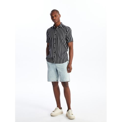 product_image_name-LC Waikiki-Regular Fit Short Sleeve Striped Viscose Men's Shirt-7