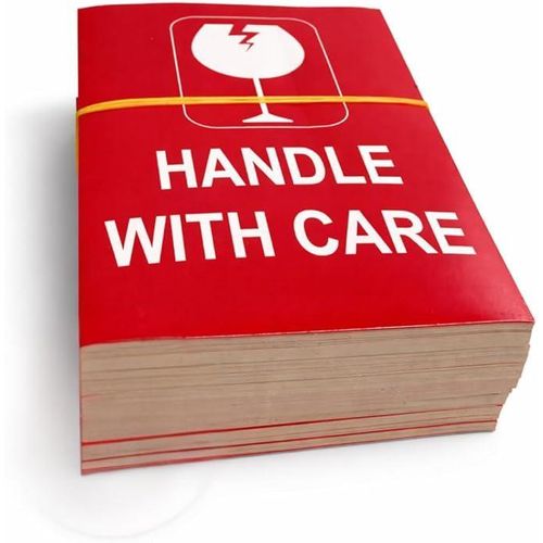 product_image_name-Generic-ملصقات تحذير حمراء 'احمل بحذر' للشحن والتعبئة، عبوة من 250 ملصق لاصق قوي للصناديق والطرود والكرتون لأمان إضافي-1