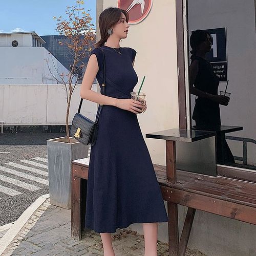 Korean Long Sleeve Long Dress - Sali Online Store