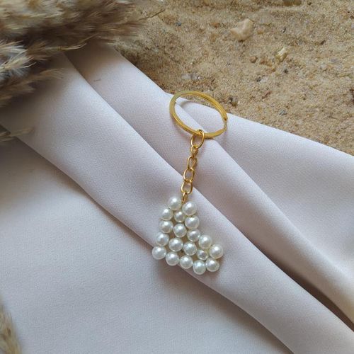 product_image_name-Bracelets-ميدالية مفاتيح أنيقة بتصميم راقٍ مصنوعة من خرز لؤلؤي أبيض لامع-3