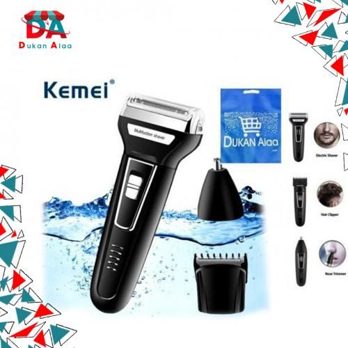 اشتري Kemei Km-6558  شنطة هدية من دكان + ماكينة كهربائية لقص الشعر 3 فى 1 - أسود في مصر