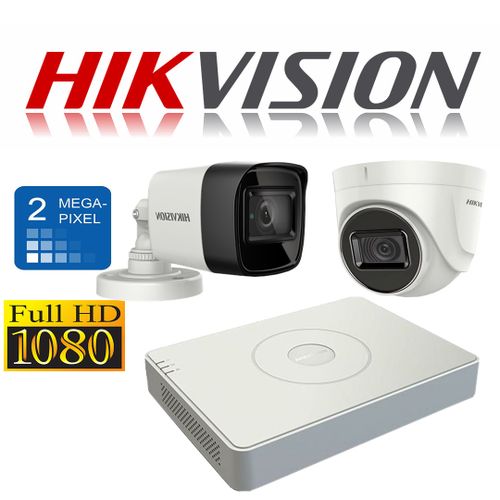 Buy Hikvision Full Security System (1 Outdoor Camera 2MP + 1 Indoor Camera 2MP + 1080P DVR 4 Channel) in Egypt