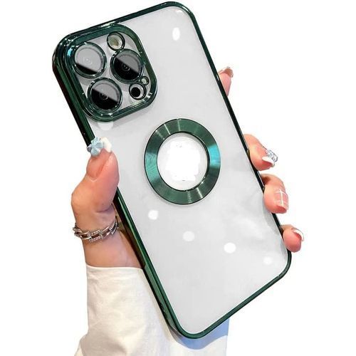 product_image_name-Generic-For iPhone 15 Pro Max Case with Camera Lens Protector, Logo View - Green-1