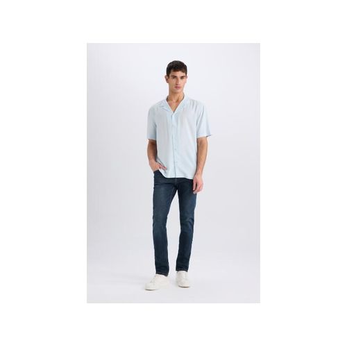 product_image_name-Defacto-Man Apache Neck Regular Fit Short Sleeve Shirt - Lt.Blue-2