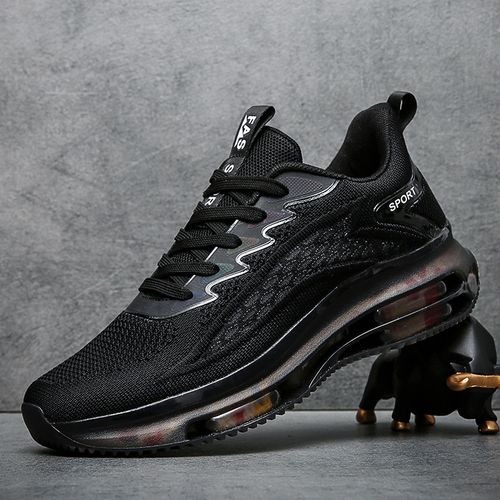 Buy Flangesio New Design Sneakers Men Trendy Double Cushioning Training Shoes Male Wear-resistant Antiskid Damping Sneakers Outdoor Footwear Black in Egypt