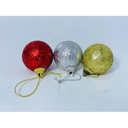 product_image_name-Generic-مجموعة كرات الرغوة اللامعة لعيد الميلاد - 6 قطع كرات صغيرة باللون الأبيض والأحمر والأصفر - زينة خفيفة الوزن بقطر 4 سم لتزيين الشجرة، العرض على الطاولة، وحرف العطلات - قابلة لإعادة الاستخدام، صديقة للأطفال، وإكسسوارات احتفالية براقة-4