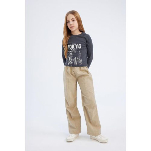 product_image_name-Defacto-Girl Parachute Trousers - Sand-1
