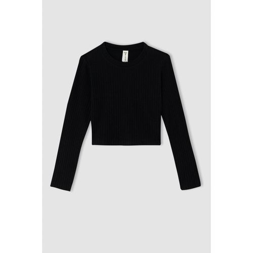 product_image_name-Defacto-Knitted Long Sleeve T-Shirt - Black-1