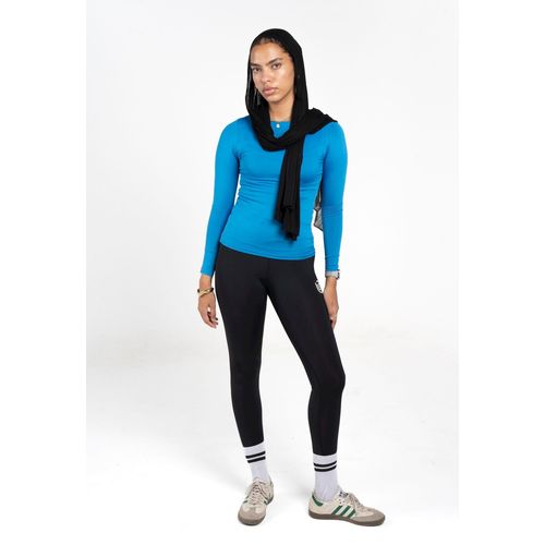 product_image_name-Beyond-Sportswear Women'S Sky Blue Boat Neck Long Sleeve Top - Sky Blue-2