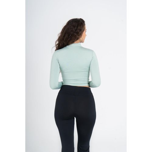 OUTDATED High Neck Zipper Long Sleeve - Mint Green - image 3