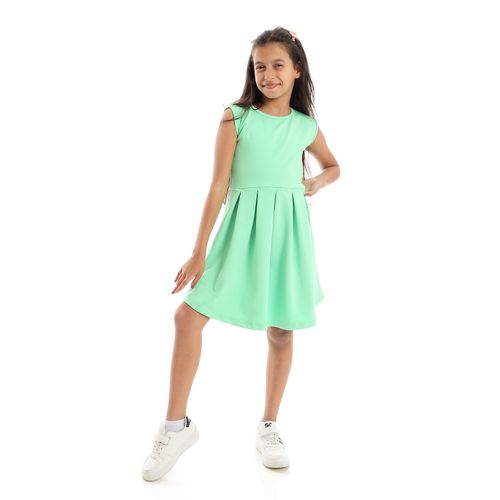 Buy Kady Girls Round Neck Slip On Light Green Flowy Dress in Egypt