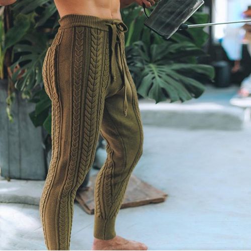 Generic (Green)Autumn Winter Men Fashion Slim Fit Knitted Pants